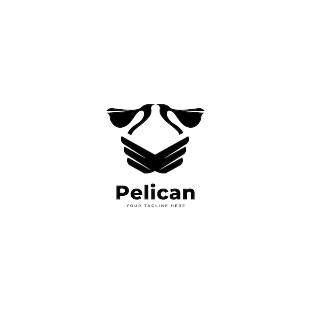 plantilla vectorial de diseño artístico del logotipo del pájaro pelícano