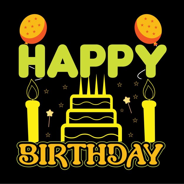 plantilla vectorial de diseño de camiseta de cumpleaños