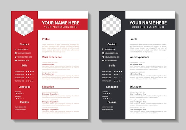 Plantilla vectorial de diseño de carta de presentación y currículum moderno y limpio para solicitudes de empleo empresarial Minimalis