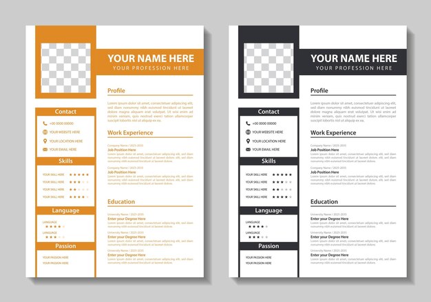 Plantilla vectorial de diseño de carta de presentación y currículum moderno y limpio para solicitudes de empleo empresarial Minimalis