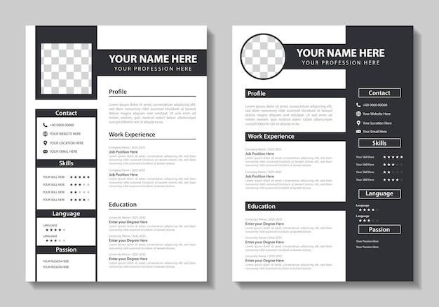 Plantilla vectorial de diseño de carta de presentación y currículum moderno y limpio para solicitudes de empleo empresarial Minimalis