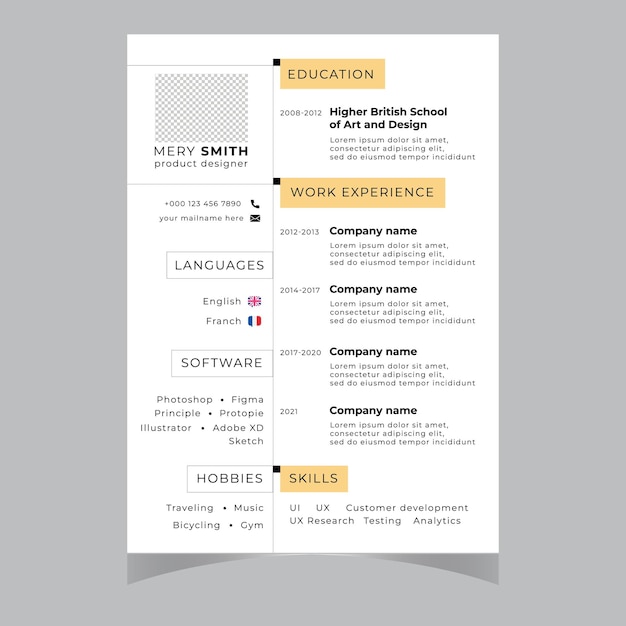 Plantilla vectorial de diseño de carta de presentación y currículum moderno y limpio para solicitudes de empleo empresarial Minimalis