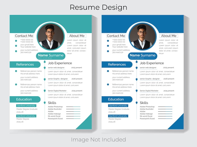 Plantilla vectorial de diseño de carta de presentación y currículum moderno y limpio para solicitudes de empleo empresarial