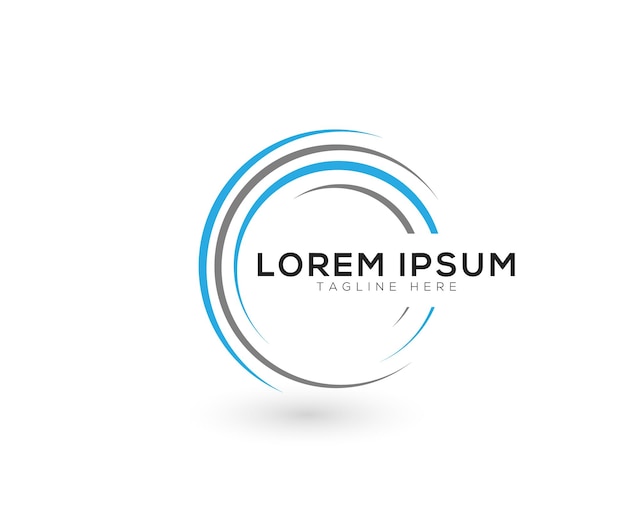 Plantilla vectorial de diseño de círculo de logotipo de curva