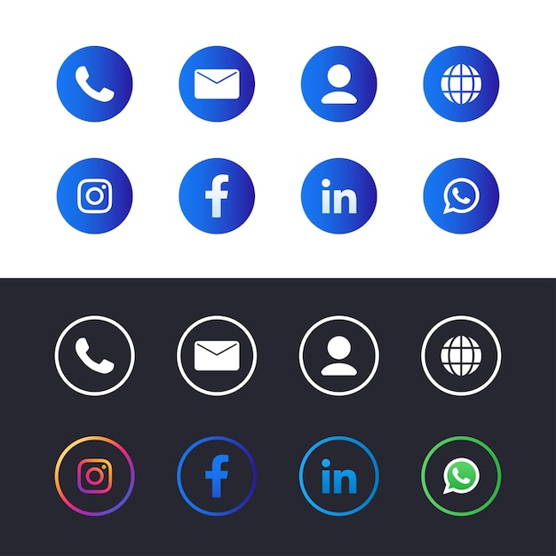 una plantilla vectorial de diseño de conjuntos de iconos de redes sociales