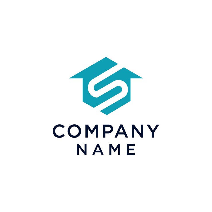 Plantilla vectorial de diseño creativo del logotipo de la casa con la letra S de hexágono