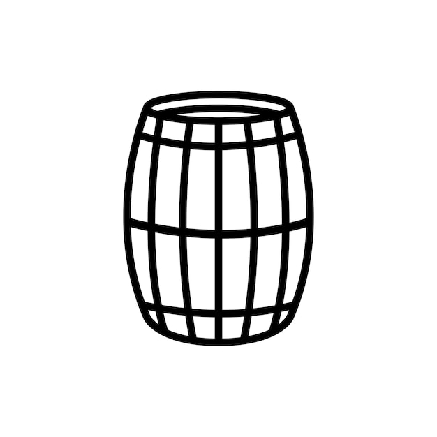 plantilla vectorial de diseño de icono de barril de madera