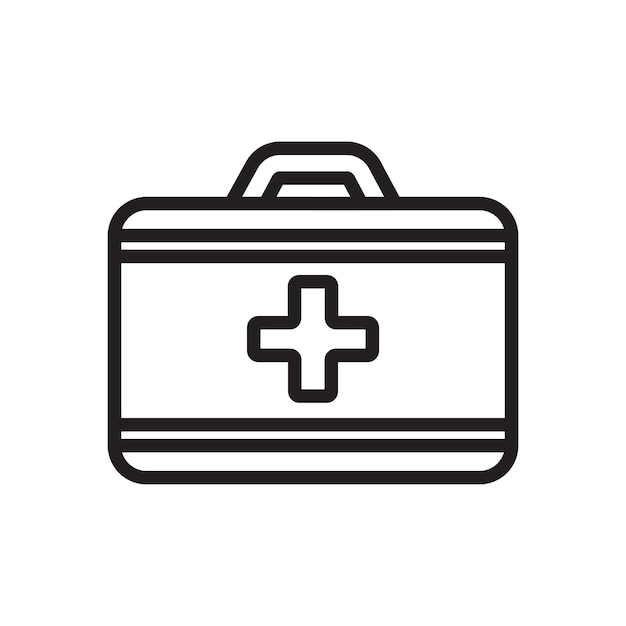 plantilla vectorial de diseño de icono de caja de primeros auxilios