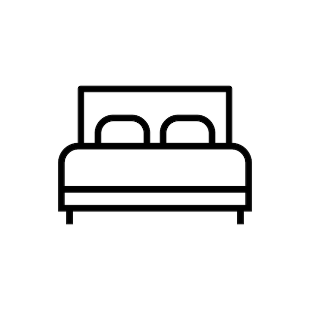 plantilla vectorial de diseño de icono de cama de hotel