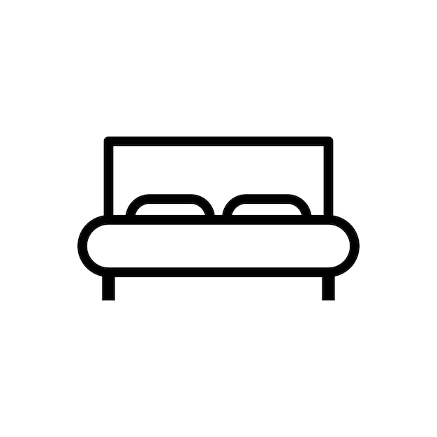 plantilla vectorial de diseño de icono de cama de hotel