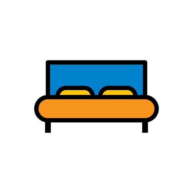 plantilla vectorial de diseño de icono de cama de hotel