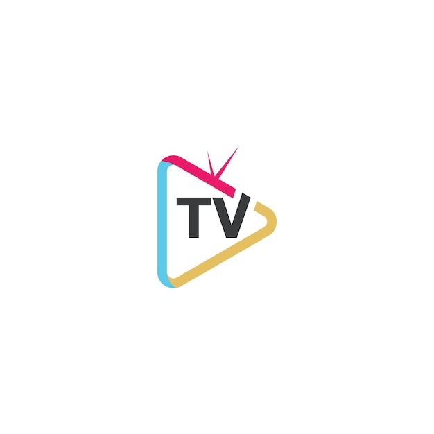 Vector plantilla vectorial de diseño de icono de canal de televisión o de televisión