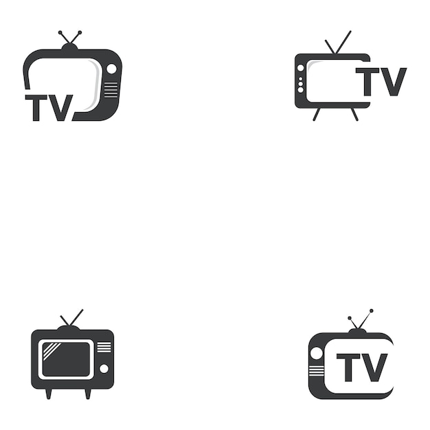 Vector plantilla vectorial de diseño de icono de canal de televisión o de televisión