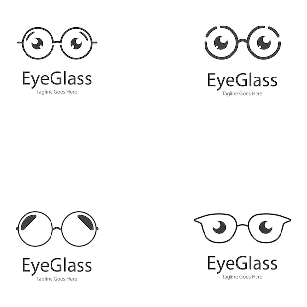 plantilla vectorial de diseño de icono de logotipo de gafas