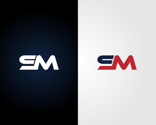 plantilla vectorial de diseño del icono del logotipo de la letra inicial SM