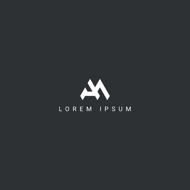 Plantilla vectorial de diseño de icono de monograma con logotipo de letra mínima creativa MA AM