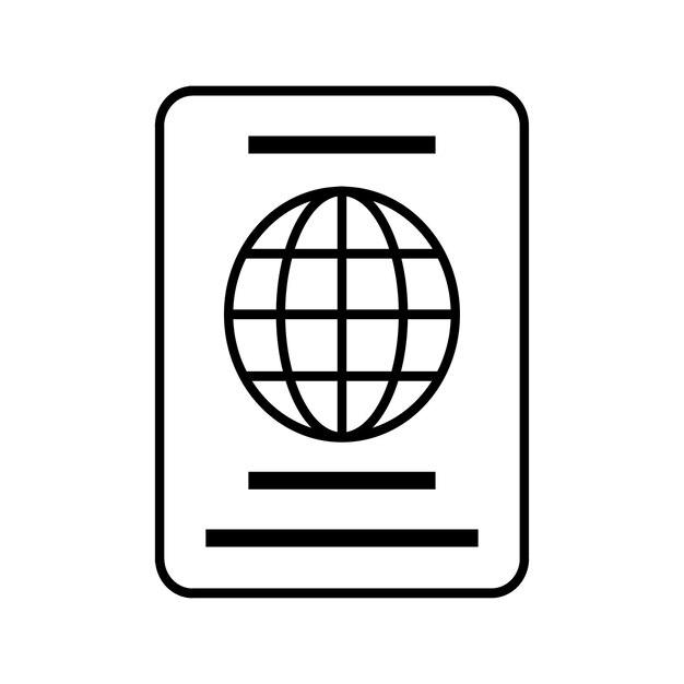 plantilla vectorial de diseño de icono de pasaporte
