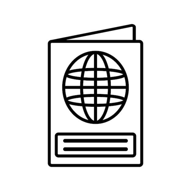 plantilla vectorial de diseño de icono de pasaporte