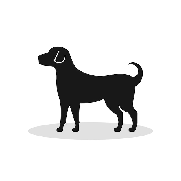 Vector plantilla vectorial de diseño de icono de perro e ilustración vectorial del silueta de perro