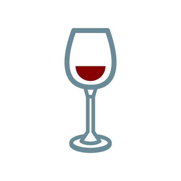 plantilla vectorial de diseño de icono de vaso de vino