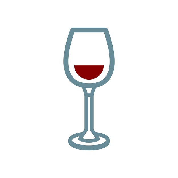 plantilla vectorial de diseño de icono de vaso de vino