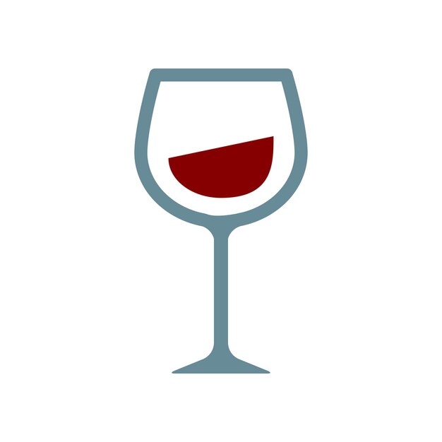 Plantilla vectorial de diseño de icono de vaso de vino