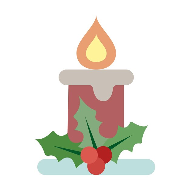 plantilla vectorial de diseño de icono de vela de Navidad
