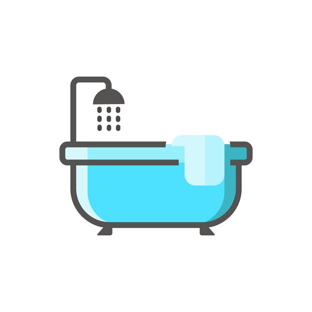 plantilla vectorial de diseño de iconos de bañeras