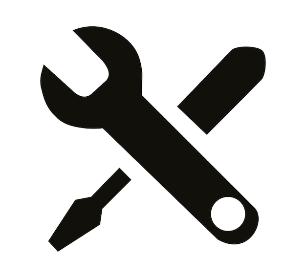 plantilla vectorial de diseño de iconos de llave y destornillador