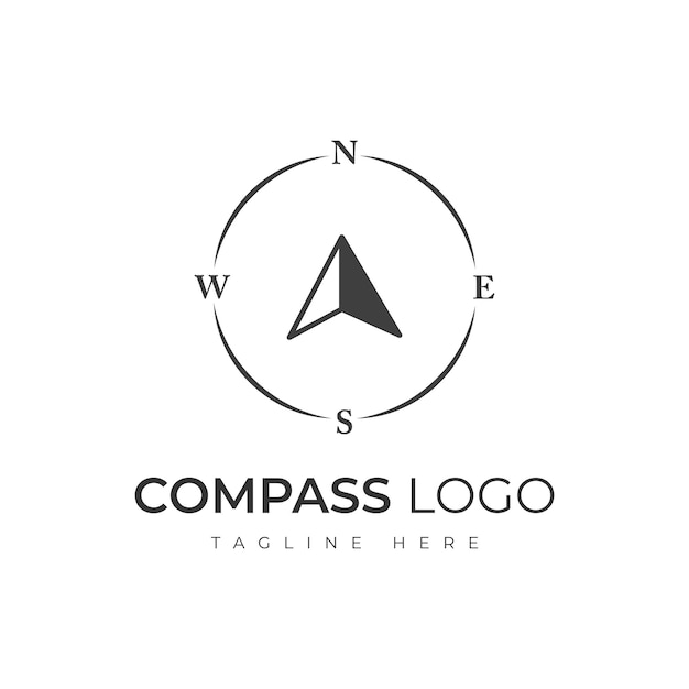 plantilla vectorial de diseño de íconos del logotipo de la brújula