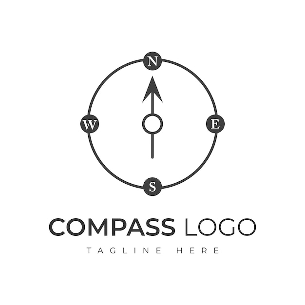plantilla vectorial de diseño de íconos del logotipo de la brújula