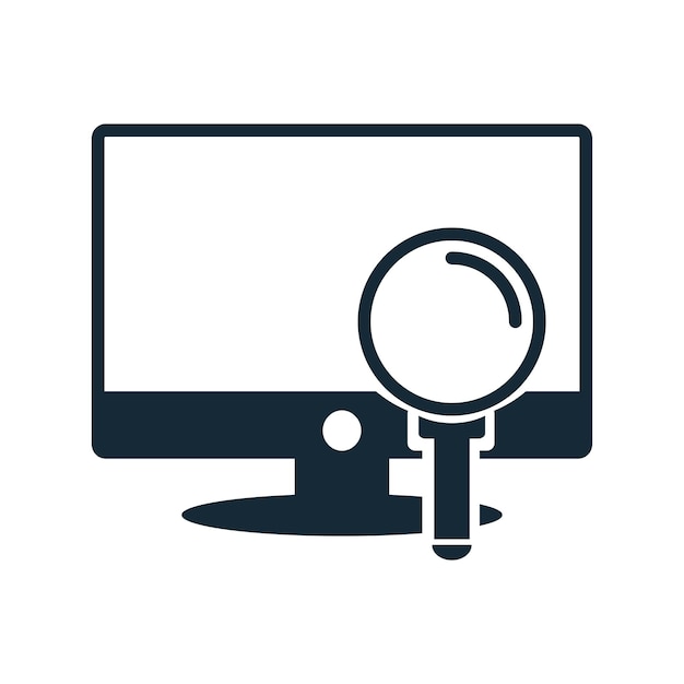 plantilla vectorial de diseño de iconos de pantalla y lupa