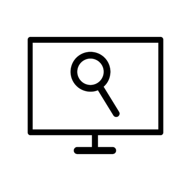 plantilla vectorial de diseño de iconos de pantalla y lupa