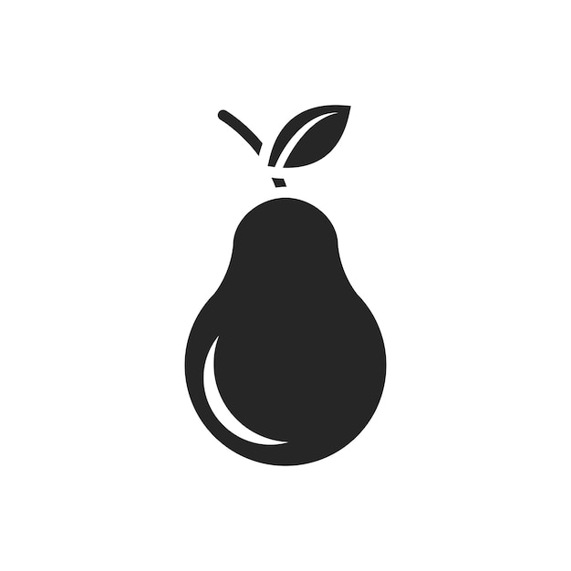 plantilla vectorial de diseño de iconos de pera simple y moderna