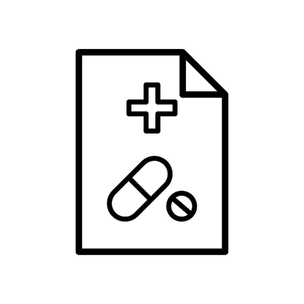 plantilla vectorial de diseño de iconos de recetas médicas