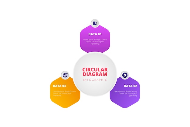 Plantilla vectorial de diseño infográfico de diagrama circular