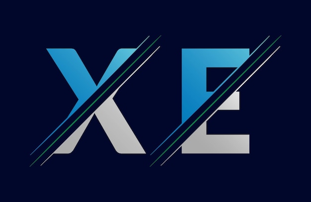 plantilla vectorial de diseño de la letra xe del logotipo