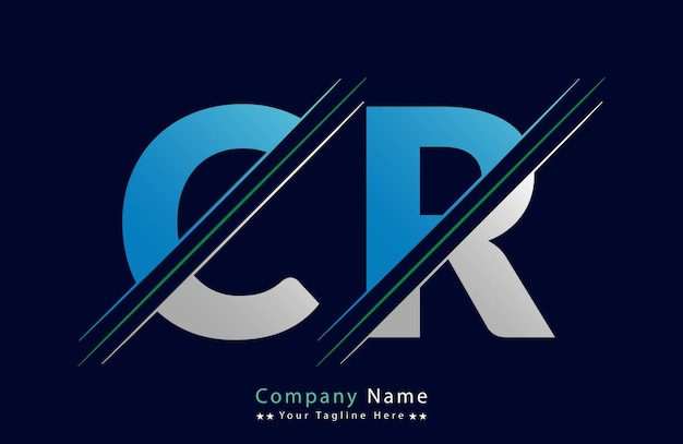 plantilla vectorial de diseño de letras del logotipo CR
