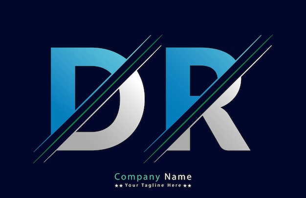 plantilla vectorial de diseño de letras del logotipo DR