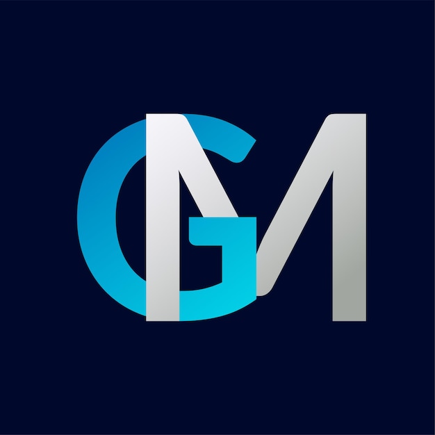 Plantilla vectorial de diseño de letras del logotipo de GM