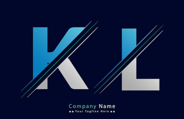 plantilla vectorial de diseño de letras del logotipo KL