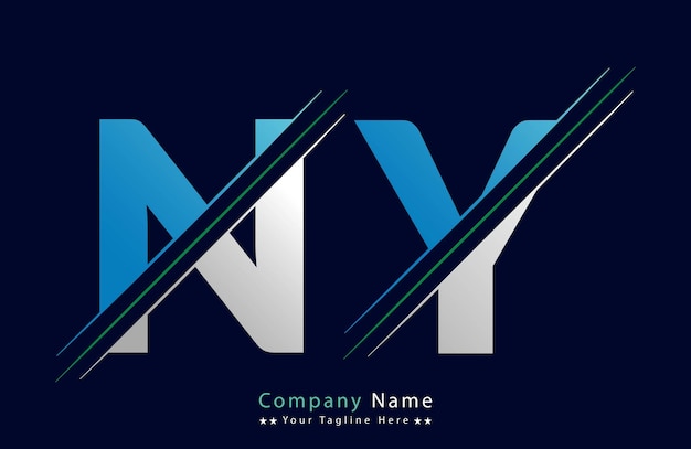 plantilla vectorial de diseño de letras del logotipo de NY