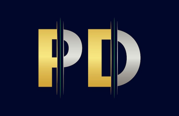 plantilla vectorial de diseño de letras del logotipo PD