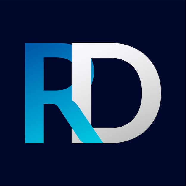 plantilla vectorial de diseño de letras del logotipo RD