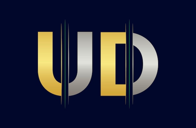 plantilla vectorial de diseño de letras del logotipo UD