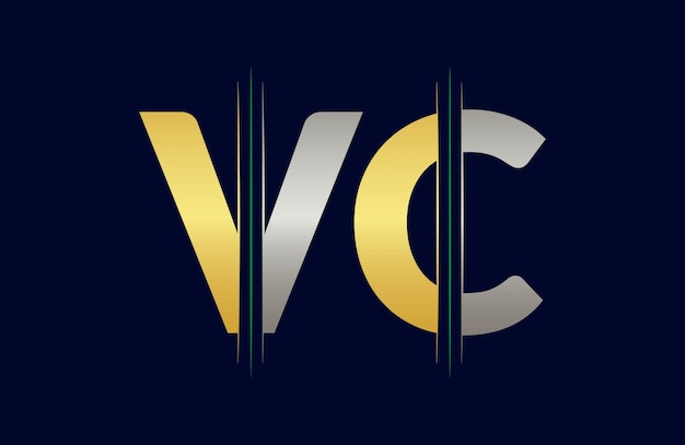 plantilla vectorial de diseño de letras del logotipo VC