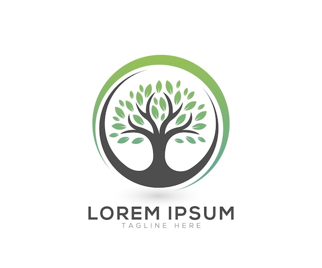 Plantilla vectorial de diseño de logotipo de árbol creativo