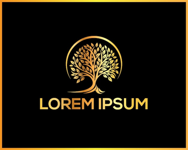 plantilla vectorial de diseño de logotipo de árbol ecológico profesional