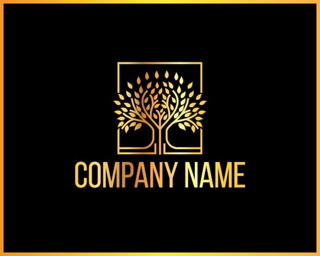 plantilla vectorial de diseño de logotipo de árbol ecológico profesional