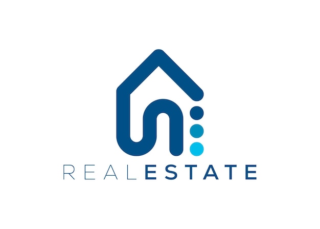plantilla vectorial de diseño de logotipo de bienes raíces minimalista Logotipo de propiedad de la casa